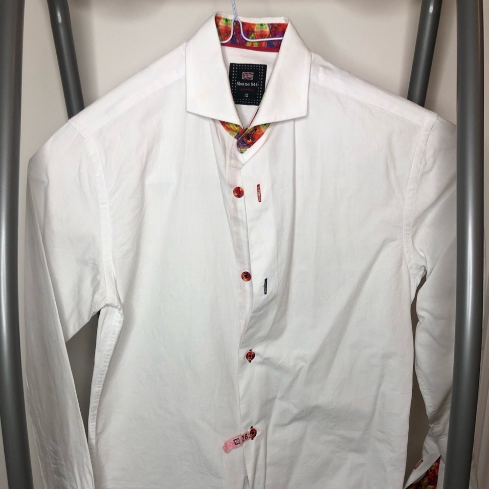 BOYS WHITE LONG SLEEVE WITH PATTERN